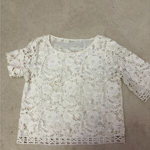 Elegant Ann TaylorWhite Lace Top